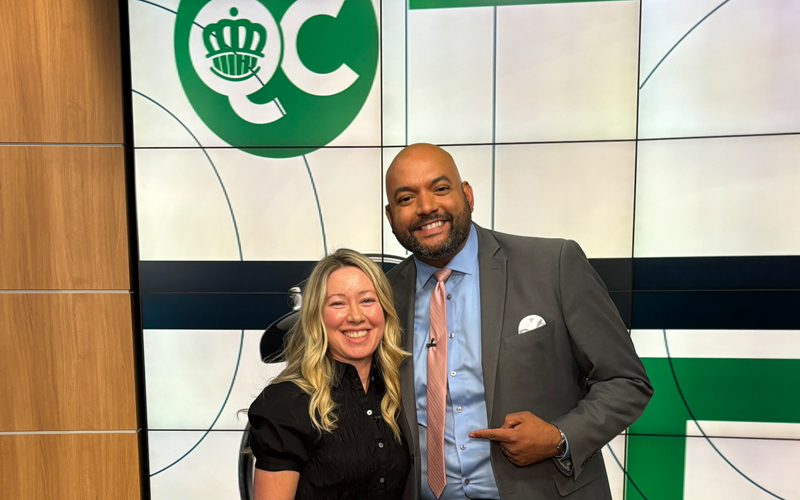 Dr. Tracie Hinton-Chavez on the WBTV QC Life set in Charlotte